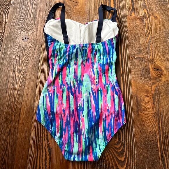Funkita Ladies Swimsuit Brush Strokes Ruched One Piece Size 34 $110 - Picture 5 of 8